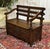 19th century Breton chestnut storage bench - L=96cm, D=48cm, H=79cm, seat H=42cm.