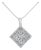 10KT White Gold 1/2 cttw Diamond Square Pendant Necklace (I-J Color, I2-I3 Clarity) For Sale