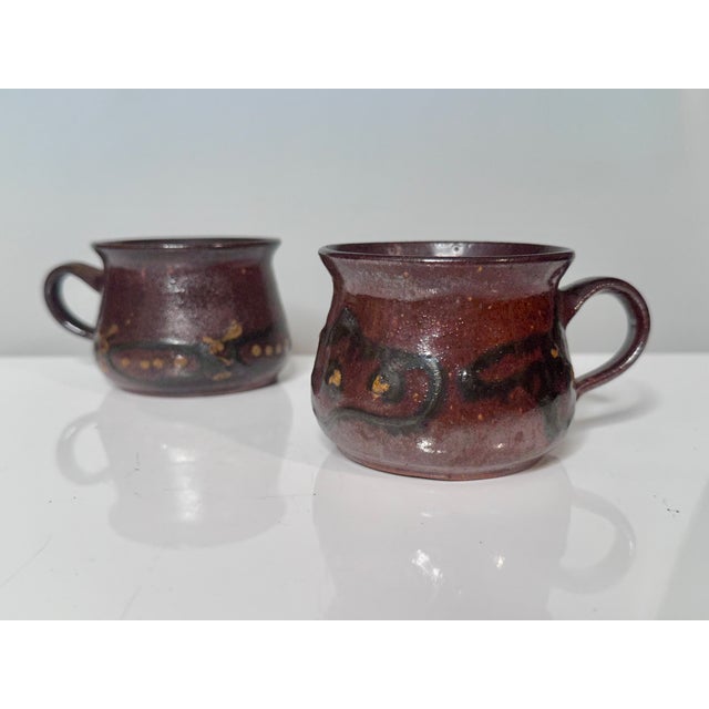 Handmade Ceramic Teapot and Cups from Helma Klett Workshop, Germany, 1980s, Set of 3 For Sale - Image 4 of 15