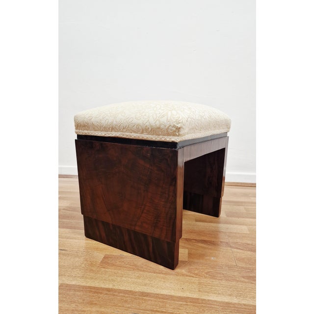 Vintage Italian Art Deco Stools in Walnut Crotch, 1930s, Set of 2 For Sale - Image 13 of 16