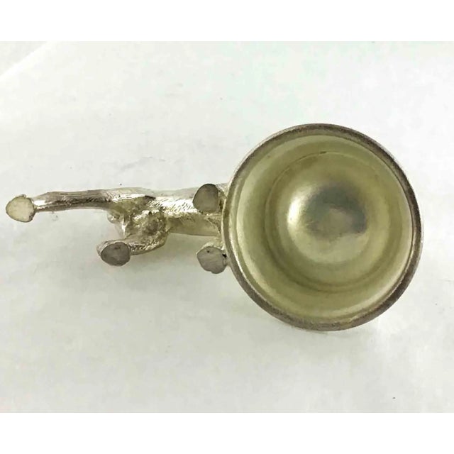 2000's Metal Boxer Dog With Dish Gilded Open Salt Cellar For Sale In Naples, FL - Image 6 of 7