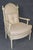 Textile Pair of Painted Faux Bamboo Hollywood Regency French Inspired Armchairs For Sale - Image 7 of 13