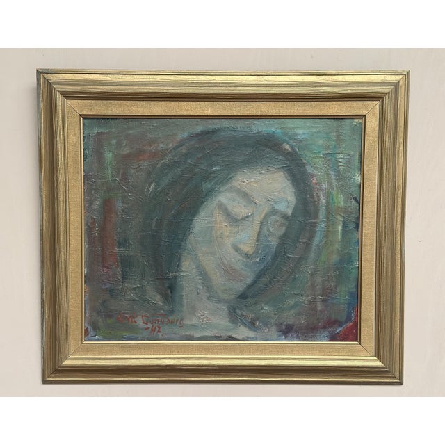 Eric Seth Lundberg, Portrait, 1942, Oil Painting on Panel, Framed For Sale - Image 17 of 18