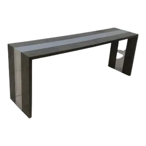 1970s Mid Century Italian Wood and Chrome Console