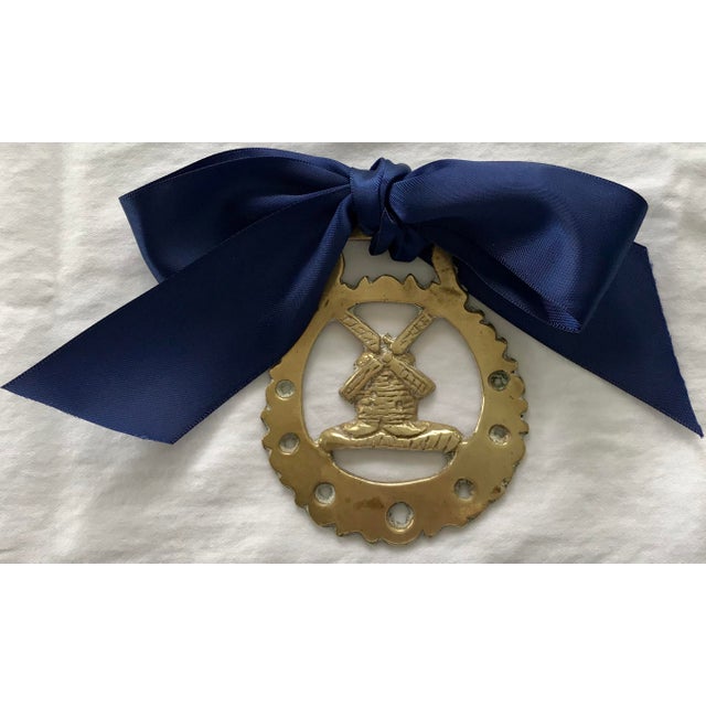 Antique Horse Brass Ornament of a Windmill For Sale - Image 4 of 4