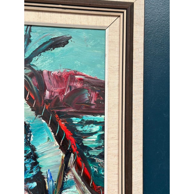 Eric Lo, Villagers II, 1950s, Oil on Canvas, Framed For Sale - Image 5 of 10