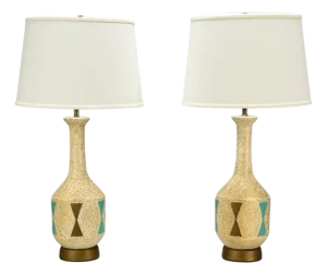 American Modern, Chalkware, Metal, Table Lamps, Usa, 1950s