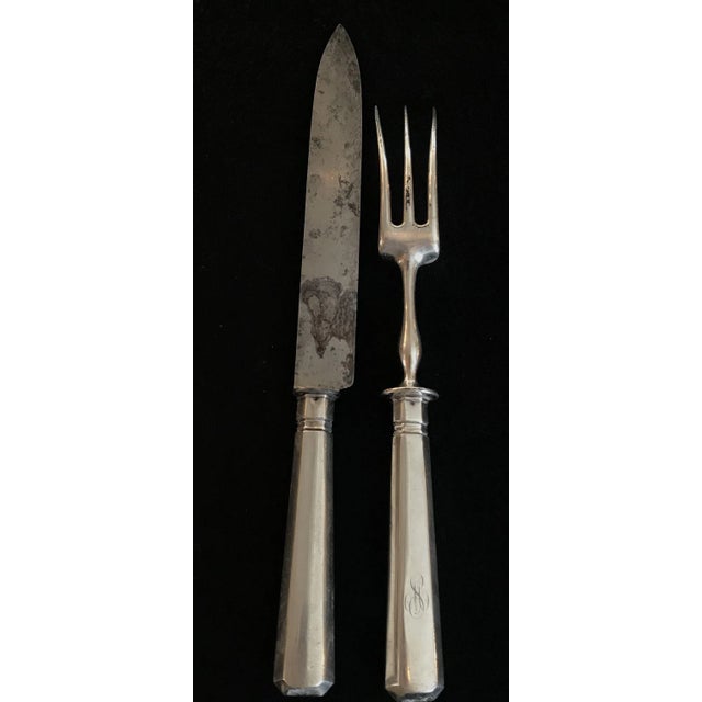 English 1920s Early Silver British Serving Set- 2 Pieces For Sale - Image 3 of 12