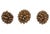 Set of three vintage highly textured large five inch natural pine cones for an organic rustic mountain cabin lodge accent....
