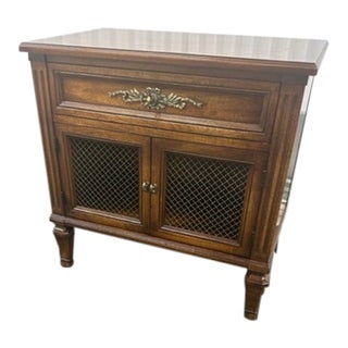 1970s White Furniture Vintage Fruitwood Nightstand For Sale