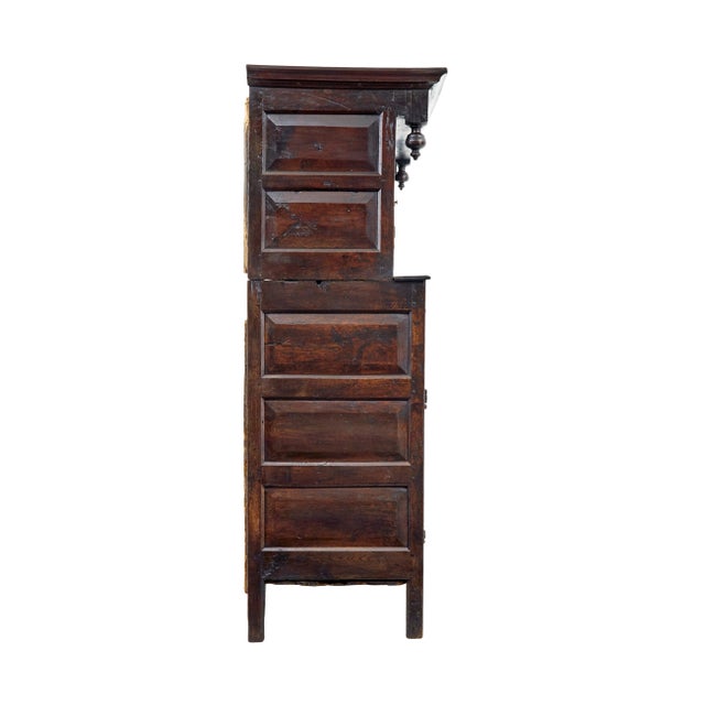 17th Century Welsh Carved Oak Court Cupboard, 1680s For Sale - Image 9 of 10