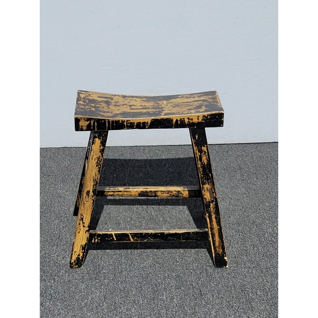 Unique Bench in Good Vintage Condition. Solid and Firm. But the seat has a large blotch. Otherwise, Wear is usual for its...