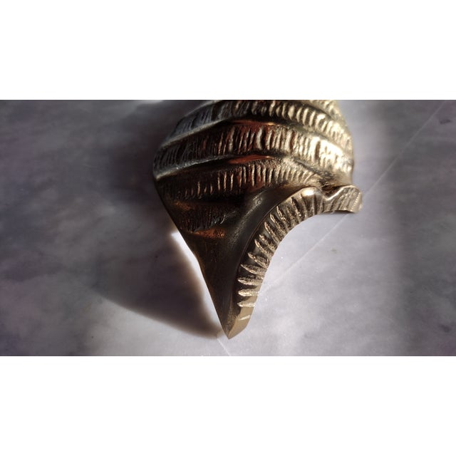 Vintage Brass Cone Sea Shell Wall Hanging For Sale In Washington DC - Image 6 of 8
