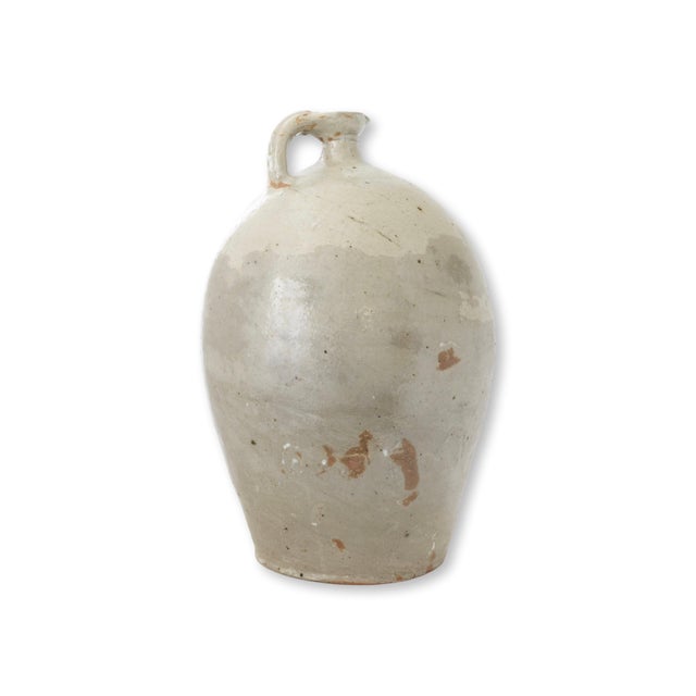 Late 19th Century Antique French Glazed Terracotta Jug For Sale - Image 5 of 7