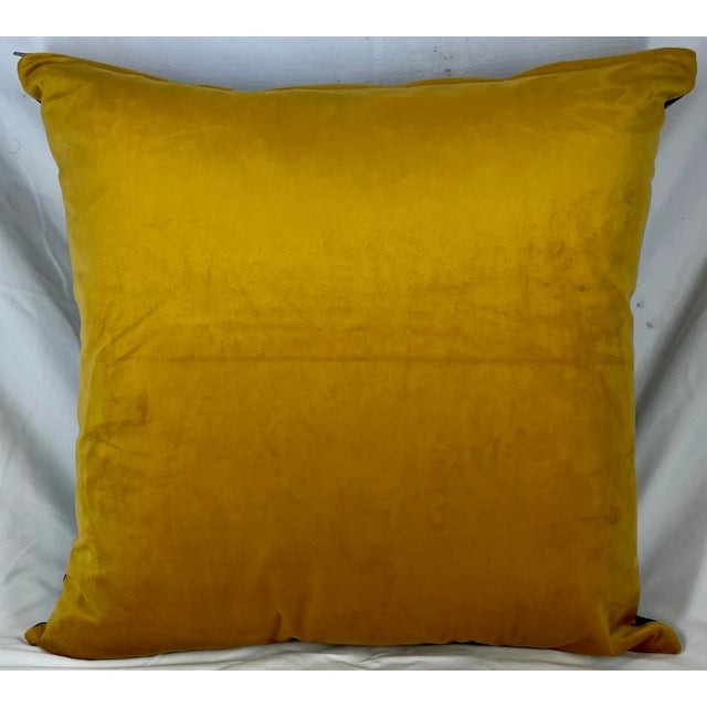 20" Square Decorative Throw Pillow With a Renaissance Look Floral Pattern Featuring Colorful Parrots on a Rich Blue Background - Made in the U K For Sale - Image 11 of 12