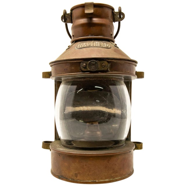 Mid-Century Copper Masthead Ship Lantern For Sale - Image 11 of 11