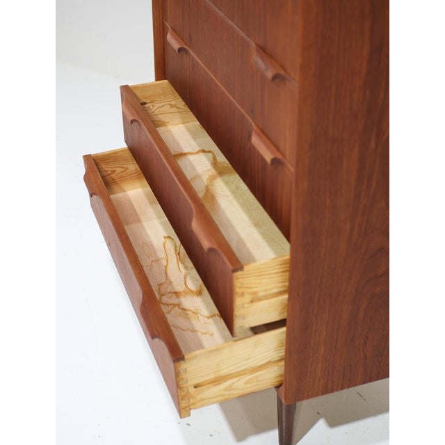 Tall Vintage Danish Chest of Drawers in Teak, 1960s For Sale - Image 13 of 16