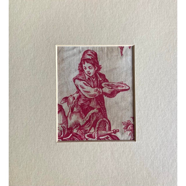 Authentic Set of Five Toile De Jouy Fragments in Handmade Mattings. . For Sale - Image 4 of 12