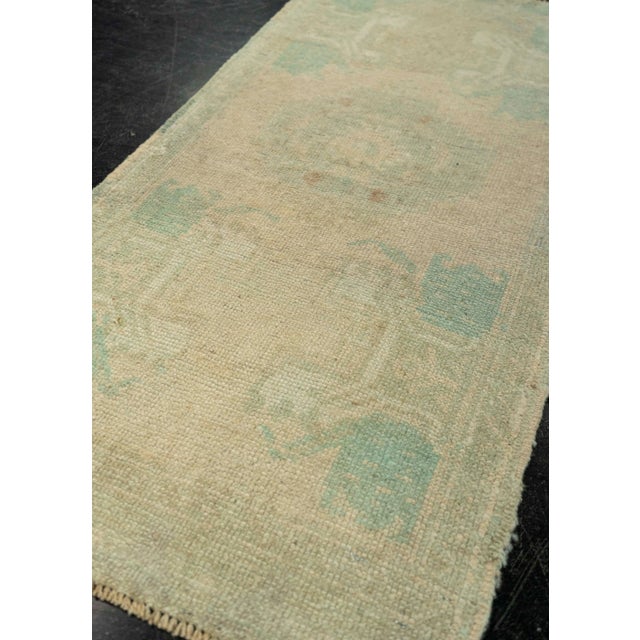 Textile Turkish Mini Rug Oriental Hand Knotted Vintage Rug 1'7" x 3'4" #21151 For Sale - Image 7 of 8