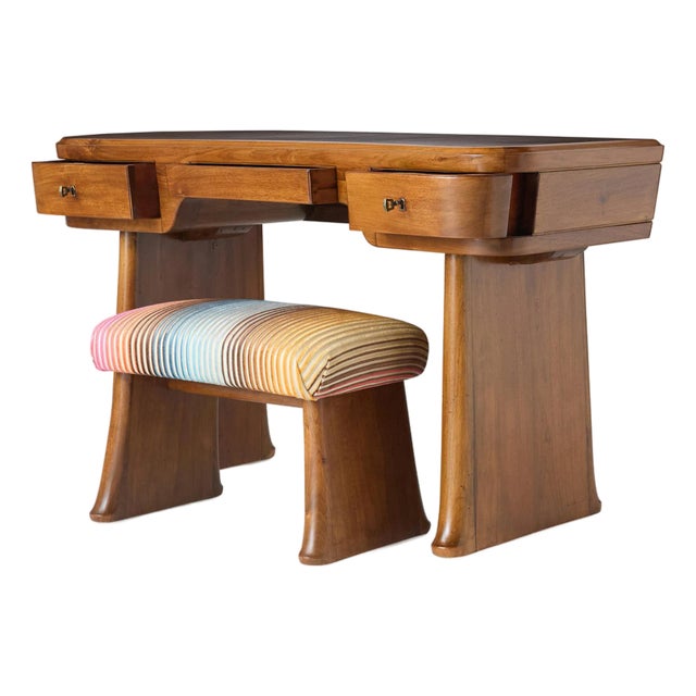Desk-Dressing Table and Stool by Vittorio Valabrega - Set of 2 For Sale