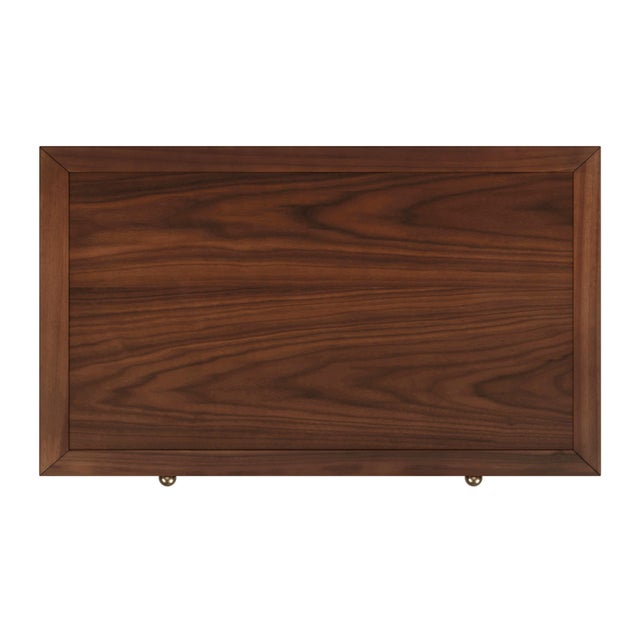 Wood Nora 30 in. W Rectangular Wood 1 Drawer Wide Nightstand with Lower Open Shelf, Walnut For Sale - Image 7 of 8