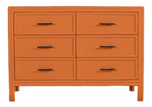 Bermuda Six-Drawer Dresser - Orange