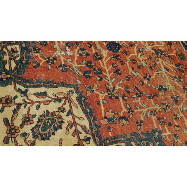 Persian Antique Sarouk Farahan Rug - 8’8” X 11’6” For Sale - Image 3 of 10