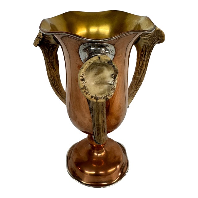 Antique Sterling + Copper Loving Cup Vase For Sale