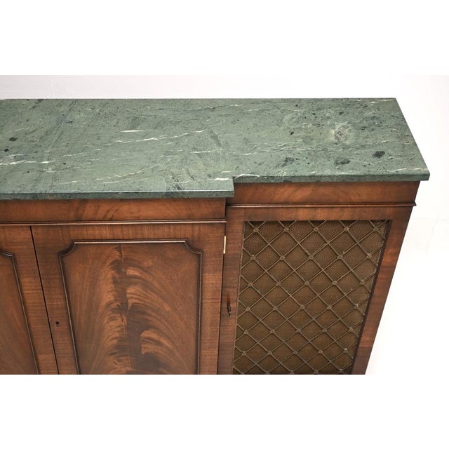 Wood Marble Top Grill Front Sideboard, 1930s For Sale - Image 7 of 10