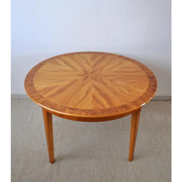 Wood Art Deco Golden Elm Table, 1930s For Sale - Image 7 of 15