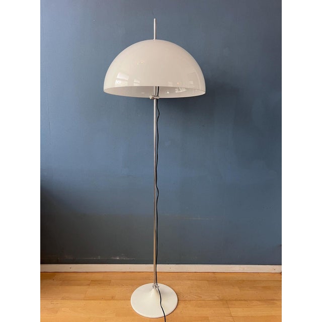 Vintage Space Age Mushroom Floor Lamp with White Acrylic Glass Shade from Gepo For Sale - Image 6 of 13