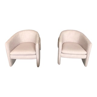 West Elm Blush Chairs - a Pair For Sale