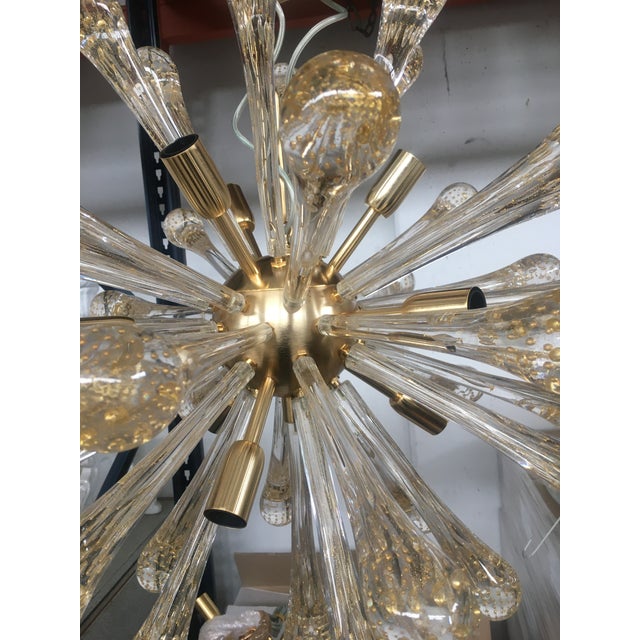 Murano Glass With Gold Metal Frame Gold Brushed Sputnik ...