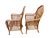 Mid 20th Century Pair Cathedral Split Reed Rattan Arm Chairs For Sale - Image 10 of 17