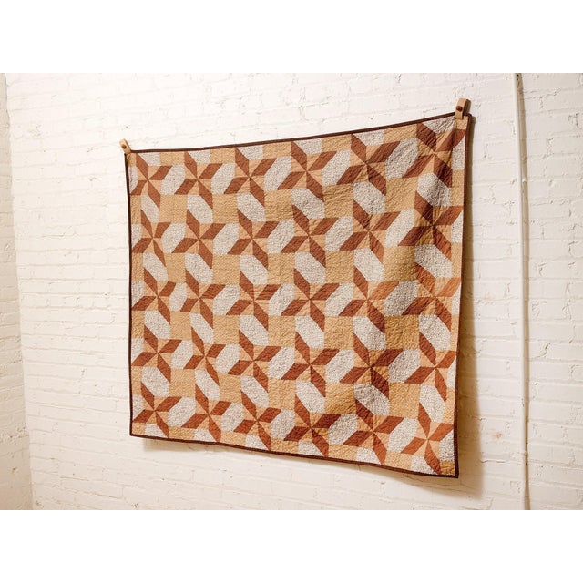 Brown Geometric Quilt For Sale - Image 11 of 12