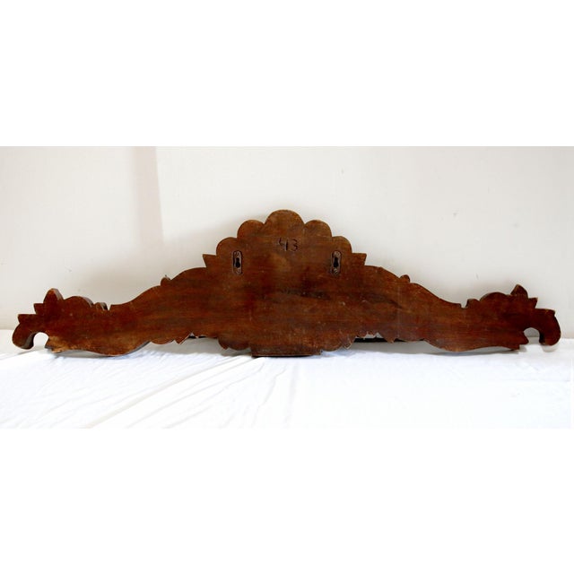 Mid 19th Century 19th Century Mahogany Hand Carved Wood Cornice For Sale - Image 5 of 9