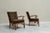 1940s Vintage French Lounge Chairs in Oak and Velvet, 1940s, Set of 4 For Sale - Image 5 of 11