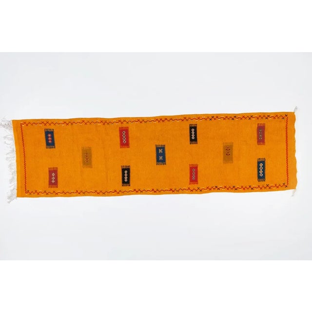 Berber Tribal Moroccan Mustard Rug For Sale - Image 9 of 9