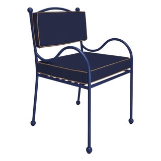 Panarea Armchair in Blue & Taupe Upholstery by Ceraudo For Sale