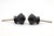 Traditional Pair of Vintage 1 In. Fluted Black Glass Cabinet Knobs For Sale - Image 3 of 4
