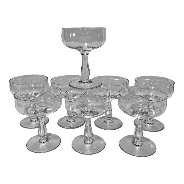 Set of 8, Baccarat France "Longchamps" Pattern Champagne/Tall Sherbet Glasses For Sale