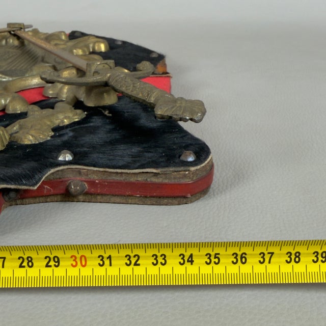 Black Shield Heraldic Coat of Arms in Wood and Velvet with Brass by Ignoto for Ignoto For Sale - Image 8 of 11