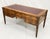 Wood Antique Italian Louis XVI Walnut Bronze Leather Partner’s Writing Desk For Sale - Image 7 of 18