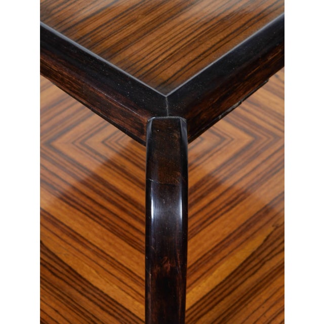 Brown Original French Zebrawood Table a Dessert Attr. Maurice Dufrène For Sale - Image 8 of 10