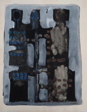 Jacques Soisson, Guardian and Warrior, Acrylic on Paper