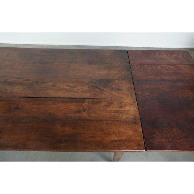 Wood Antique Farmhouse English Oak Dining Table with Extensions For Sale - Image 7 of 13