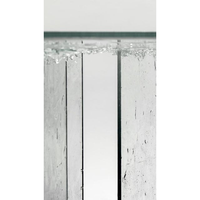 Glass Zero Square Coffee Table in Epoxy Resin & Crystal Clear Glass by Wedo For Sale - Image 7 of 8