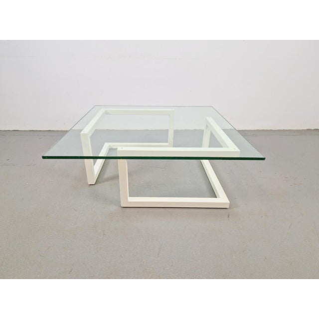 Minimalist Duo Glass Coffee Table by Paul Visser for Lourens Fisher White, 1990s For Sale - Image 9 of 12
