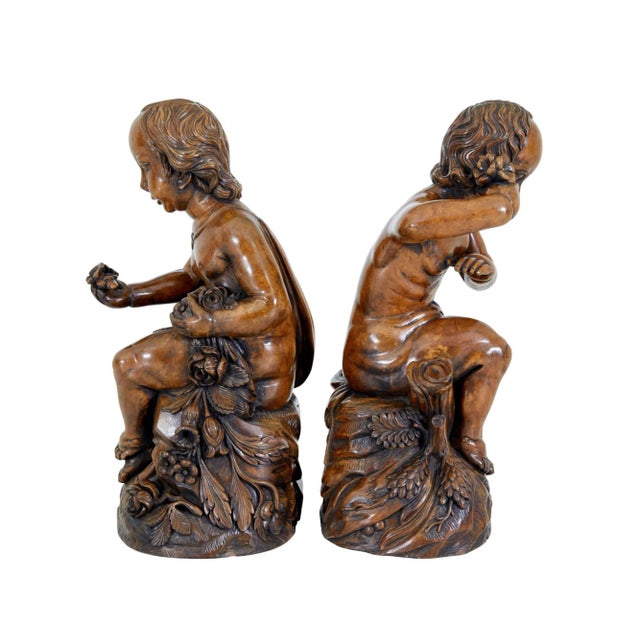 Gothic Revival Carved Cherubs, Set of 2 For Sale - Image 4 of 9