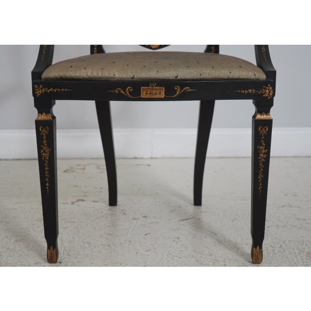 Wood Lousa Braga Paint Decorated Shield Back Armchairs For Sale - Image 7 of 18